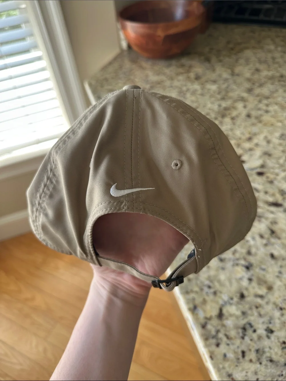 Nike Beige Swoosh Baseball Cap with White Logo
